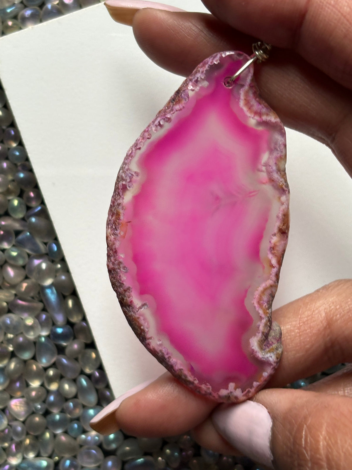 Agate Crystal Gemstone Slice Wall Tree Hanging (2)