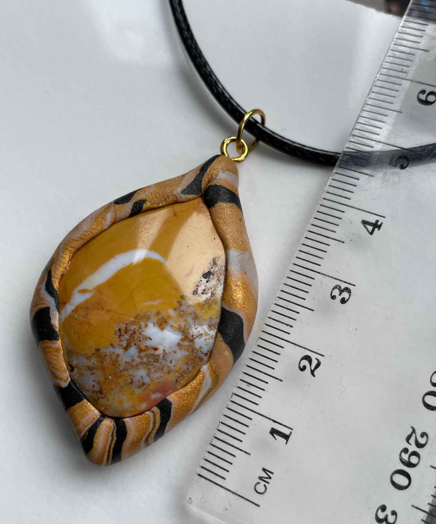 Yellow Ocean Jasper Gemstone Crystal Necklace