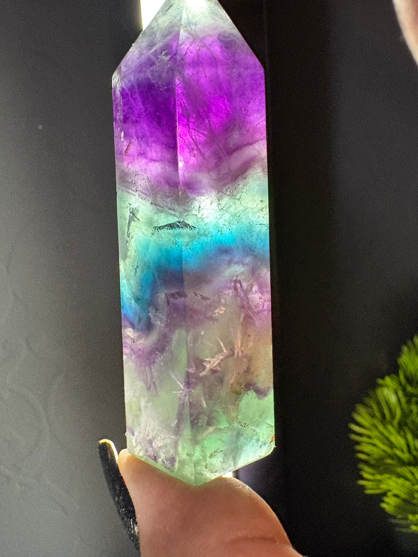 Snowflake Fluorite Gemstone Crystal Tower Point (1)