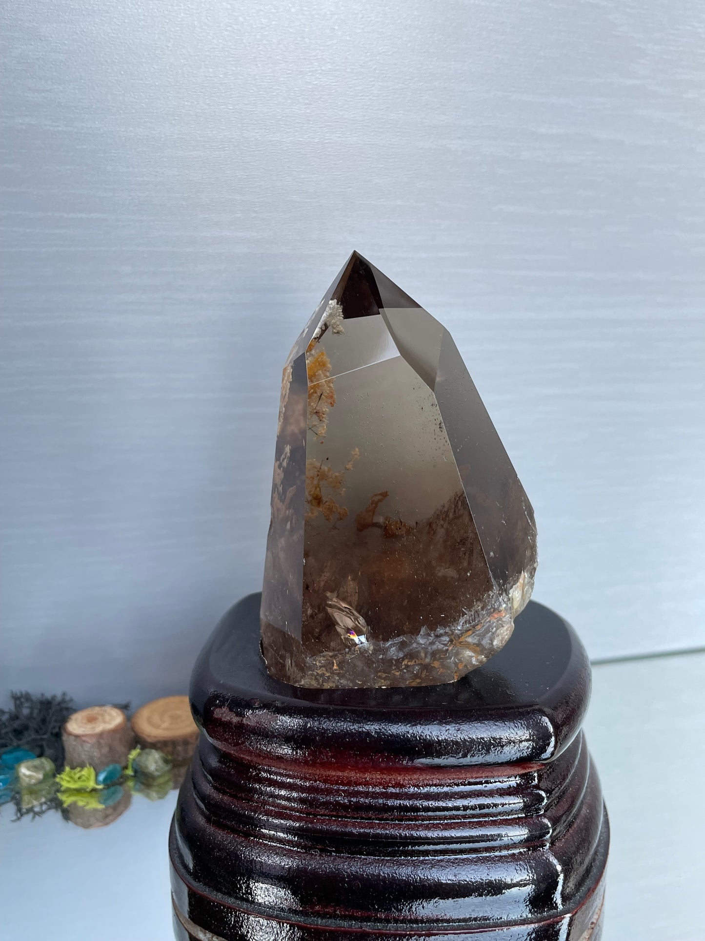 Smoky Garden Quartz Crystal Gemstone Tower Point