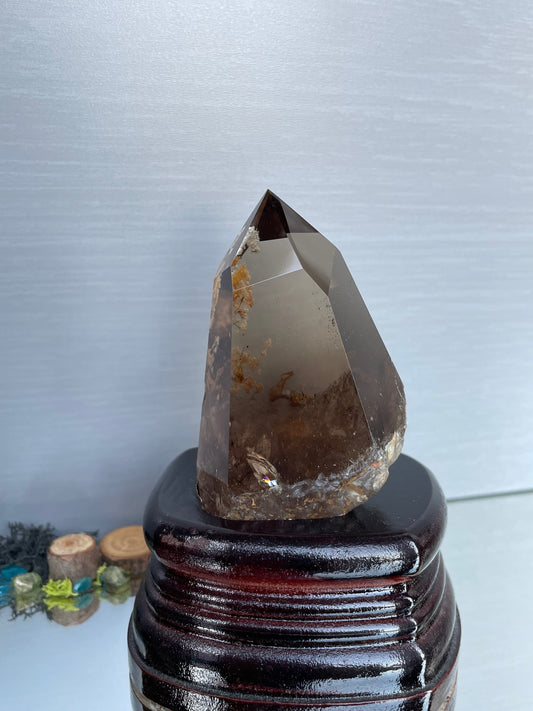 Smoky Garden Quartz Crystal Gemstone Tower Point