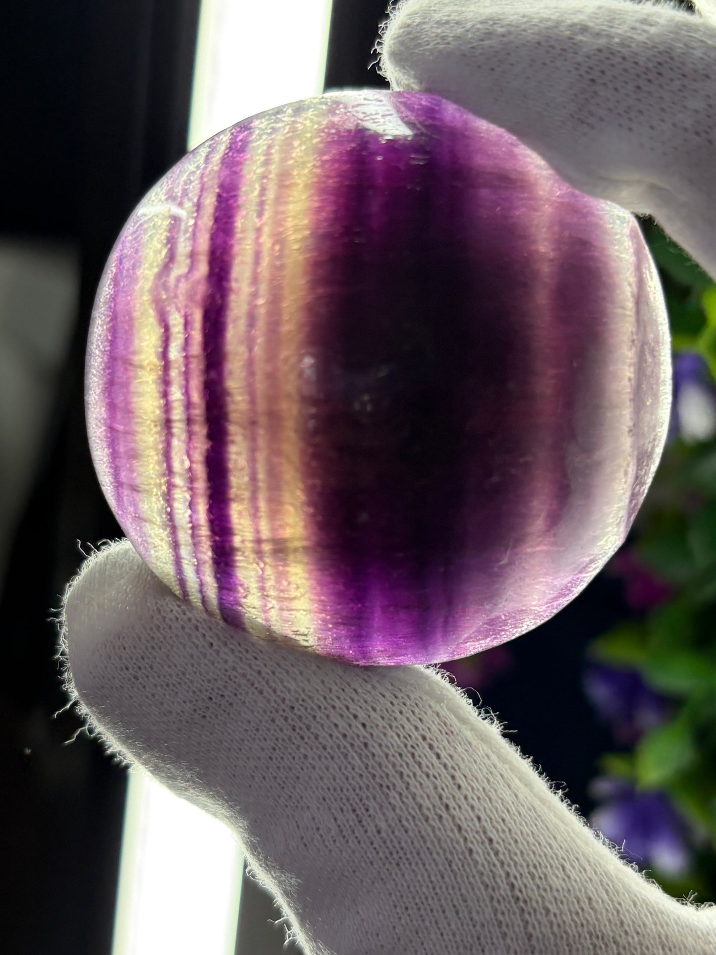 Purple Yellow Fluorite Crystal Gemstone Mushroom Carving (2) - Medium
