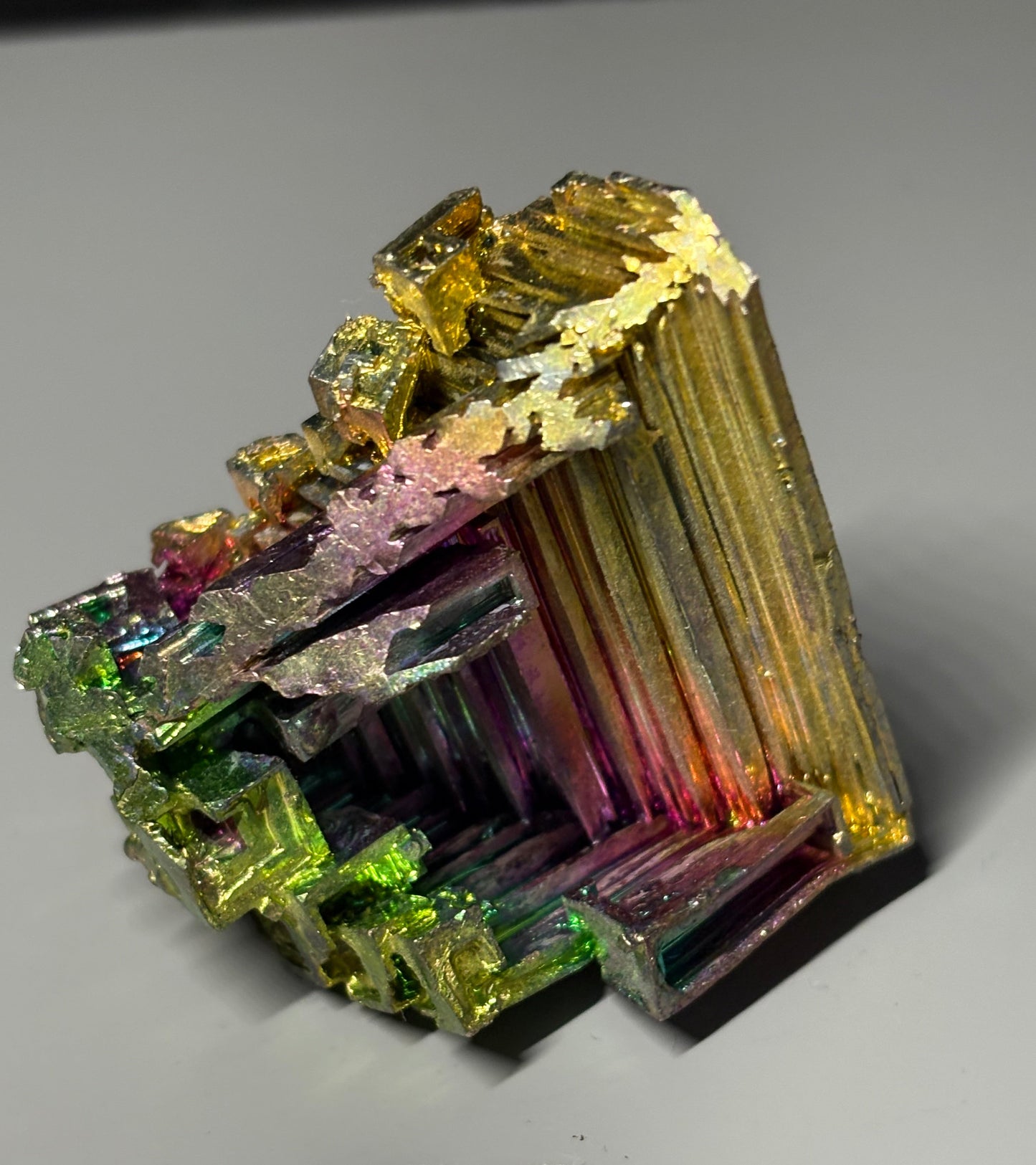 Rainbow Bismuth Crystal Specimen Metal Art - Large (4)