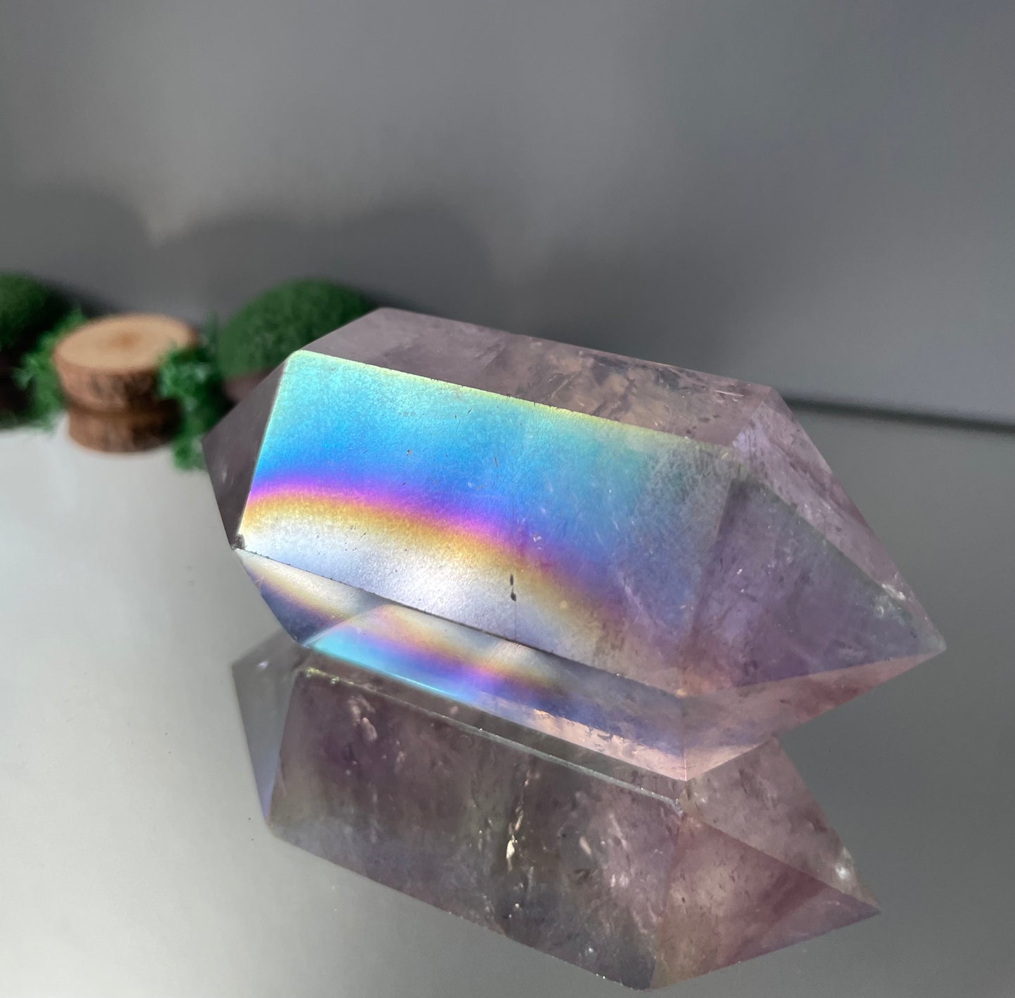 Amethyst Aura Gemstone Crystal Double Terminated Point (2)