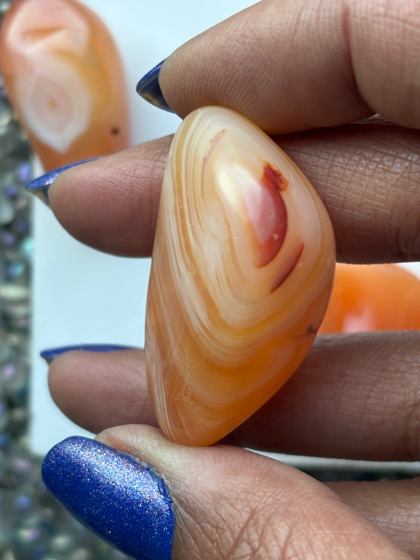 Orange Botswana Agate Tumbled Gemstone Crystal - Large