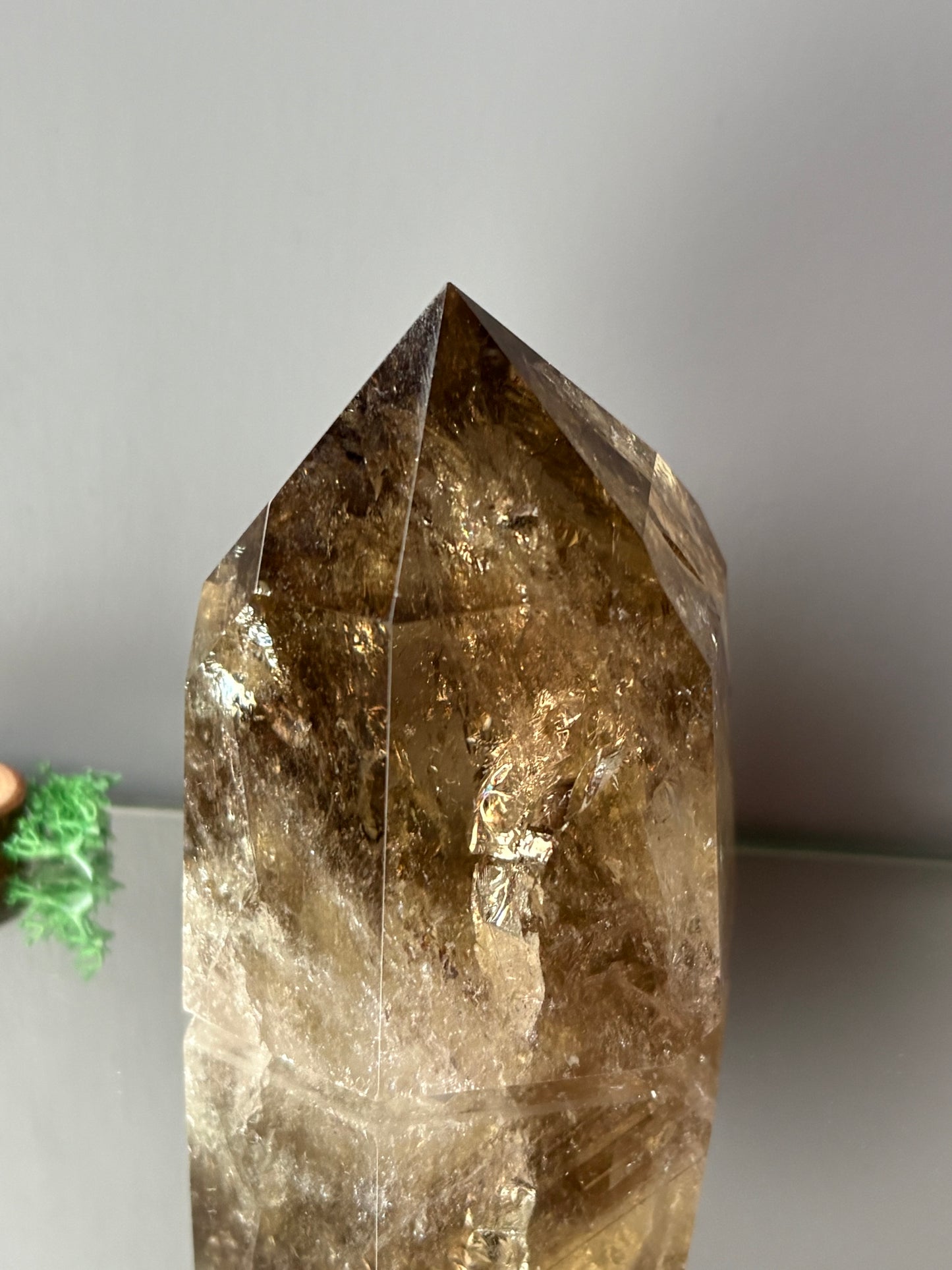 Rainbow Phantom Smoky Citrine Crystal Gemstone Tower Point - P3