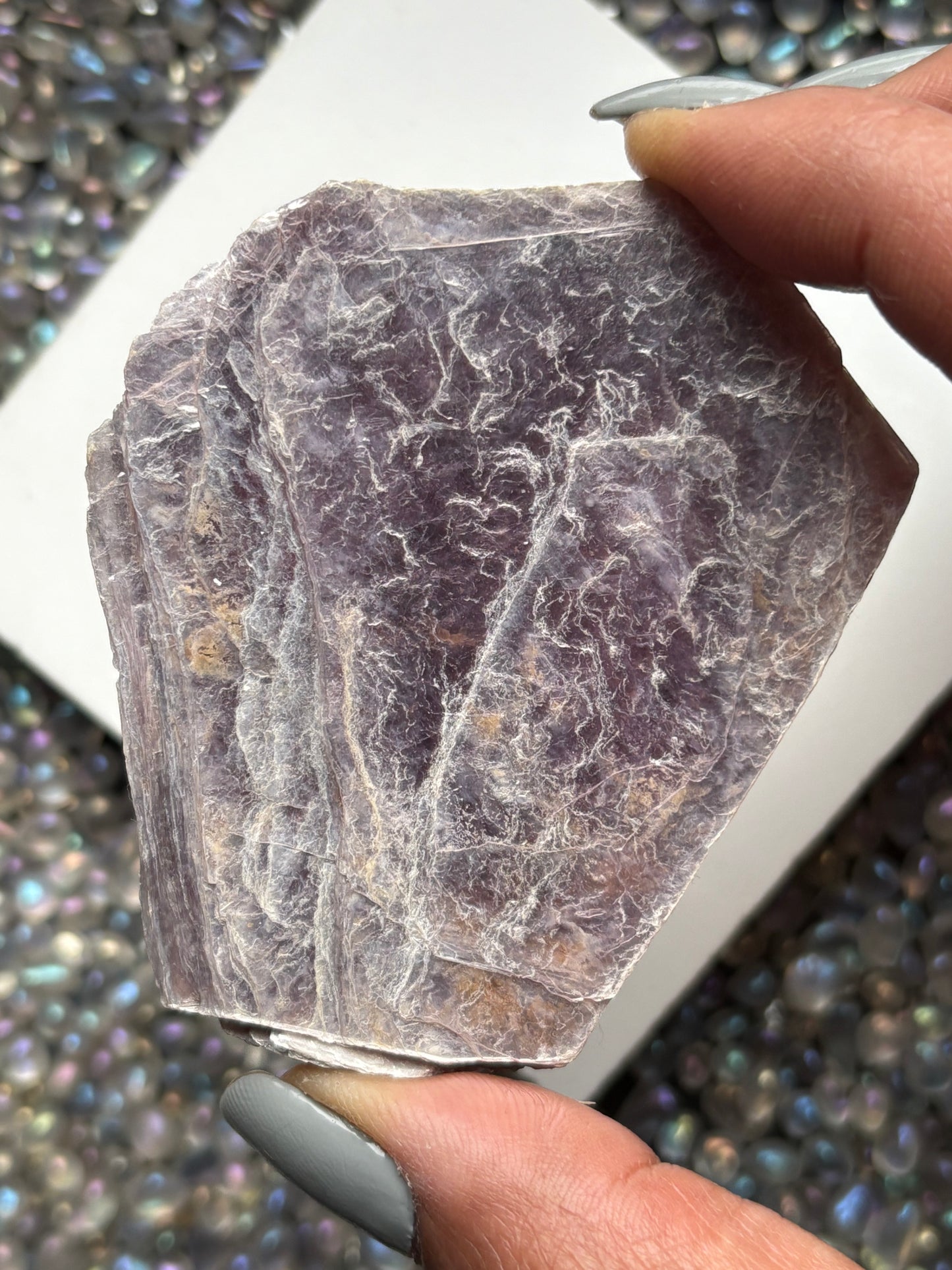 Lepidolite Slice Rough Gemstone Crystal - Large