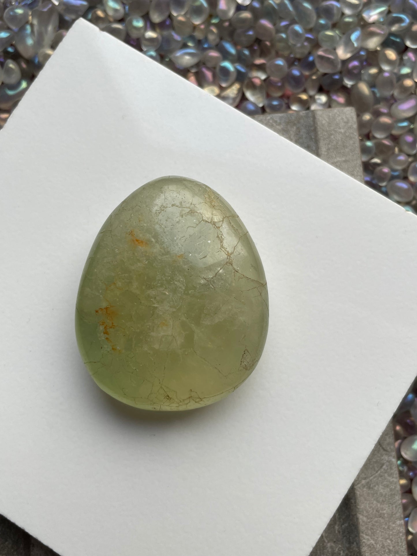 Green Fluorite Uv Reactive Crystal Gemstone Palm Stone - S (A)