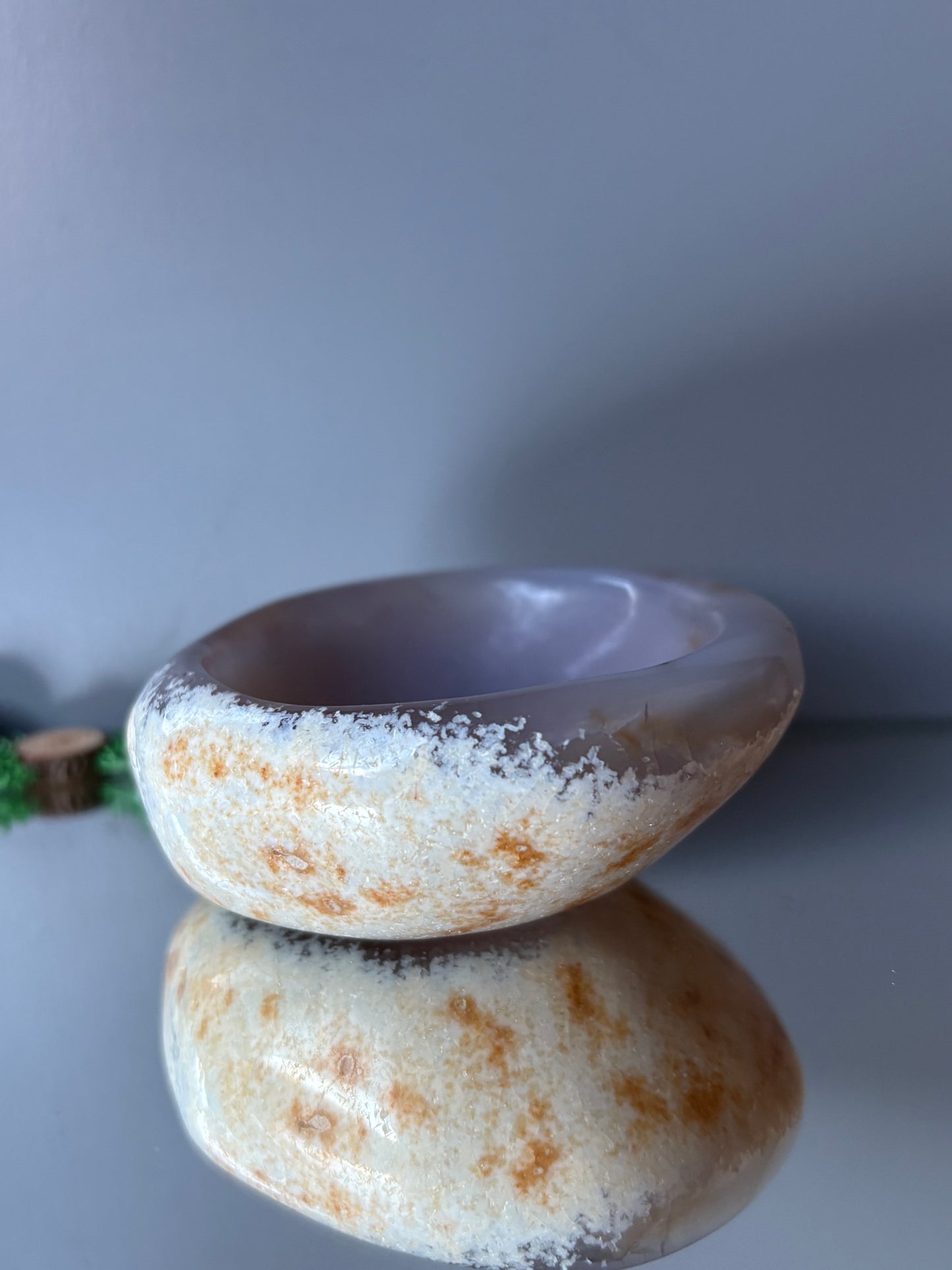 Agate Crystal Gemstone Ring Trinket Bowl Dish - Low