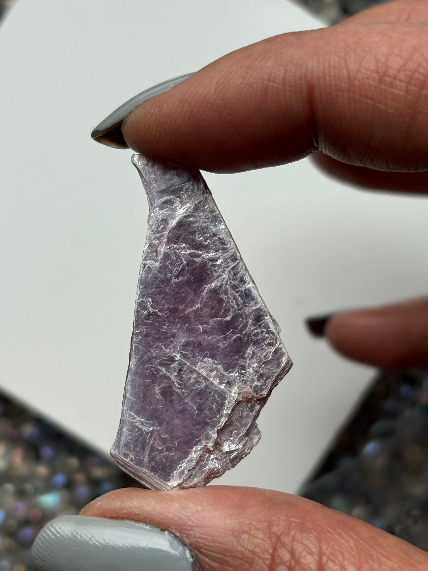 Lepidolite Slice Rough Gemstone Crystal - Small