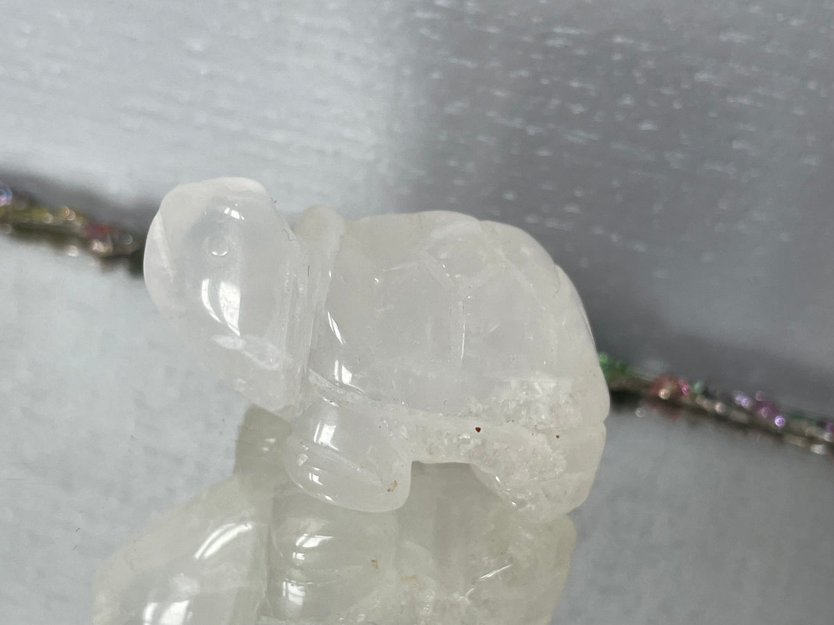 Clear Quartz Gemstone Crystal Turtle Animal Carving Small