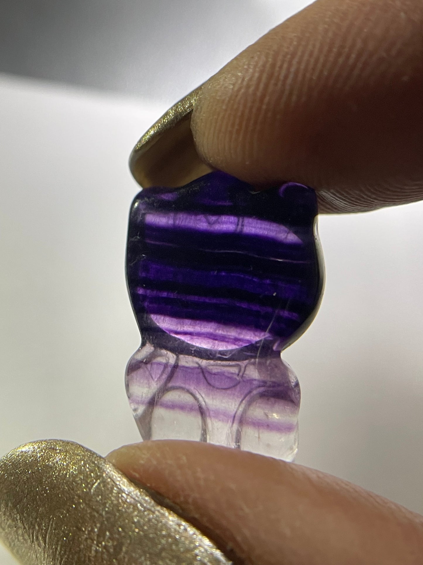 Fluorite Crystal Gemstone Hello Kitty Carving (1)