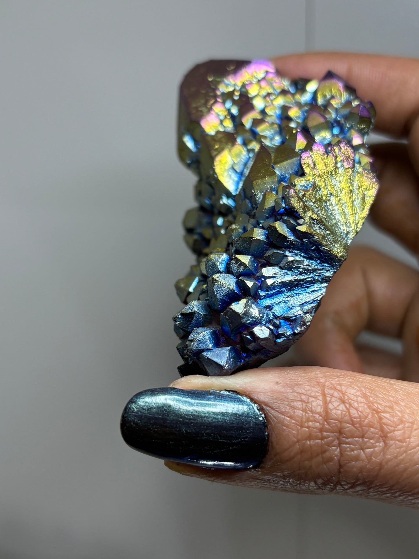 Titanium Aura Elestial Amethyst Crystal Gemstone Cluster