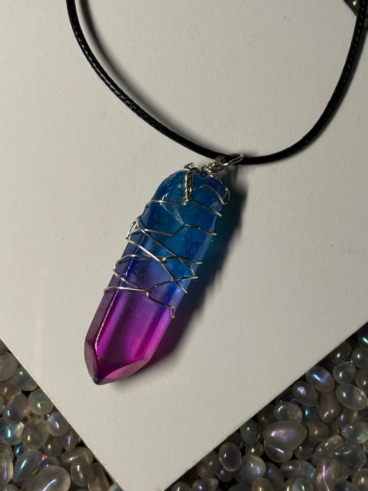 Marianna - Custom Listing - Aura Quartz Macrame Custom Necklace