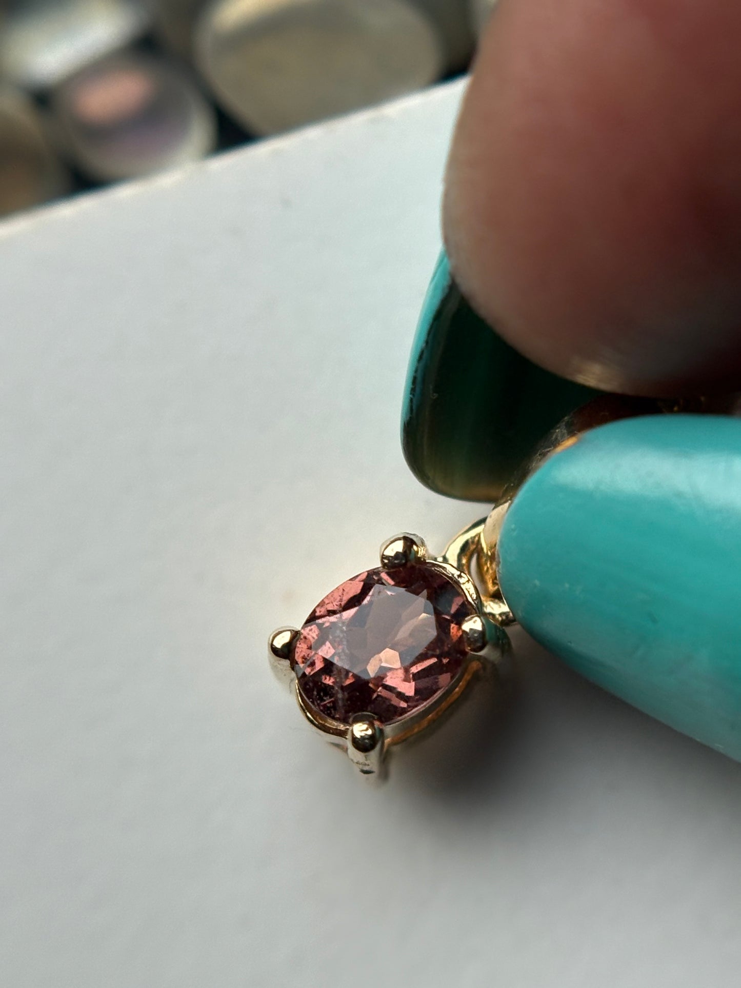 Orange Spinel Oval Gemstone Gold 925 Sterling Silver Necklace