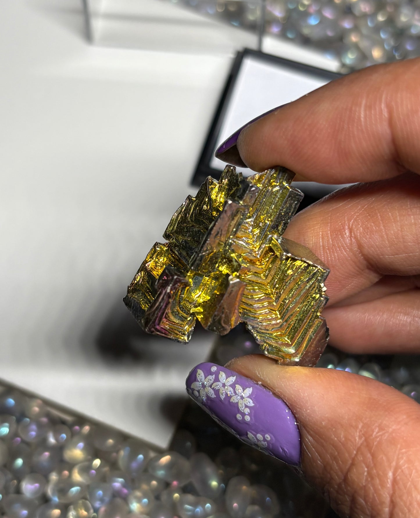 Gold Bismuth Mini Crystal Specimen Metal Art G2