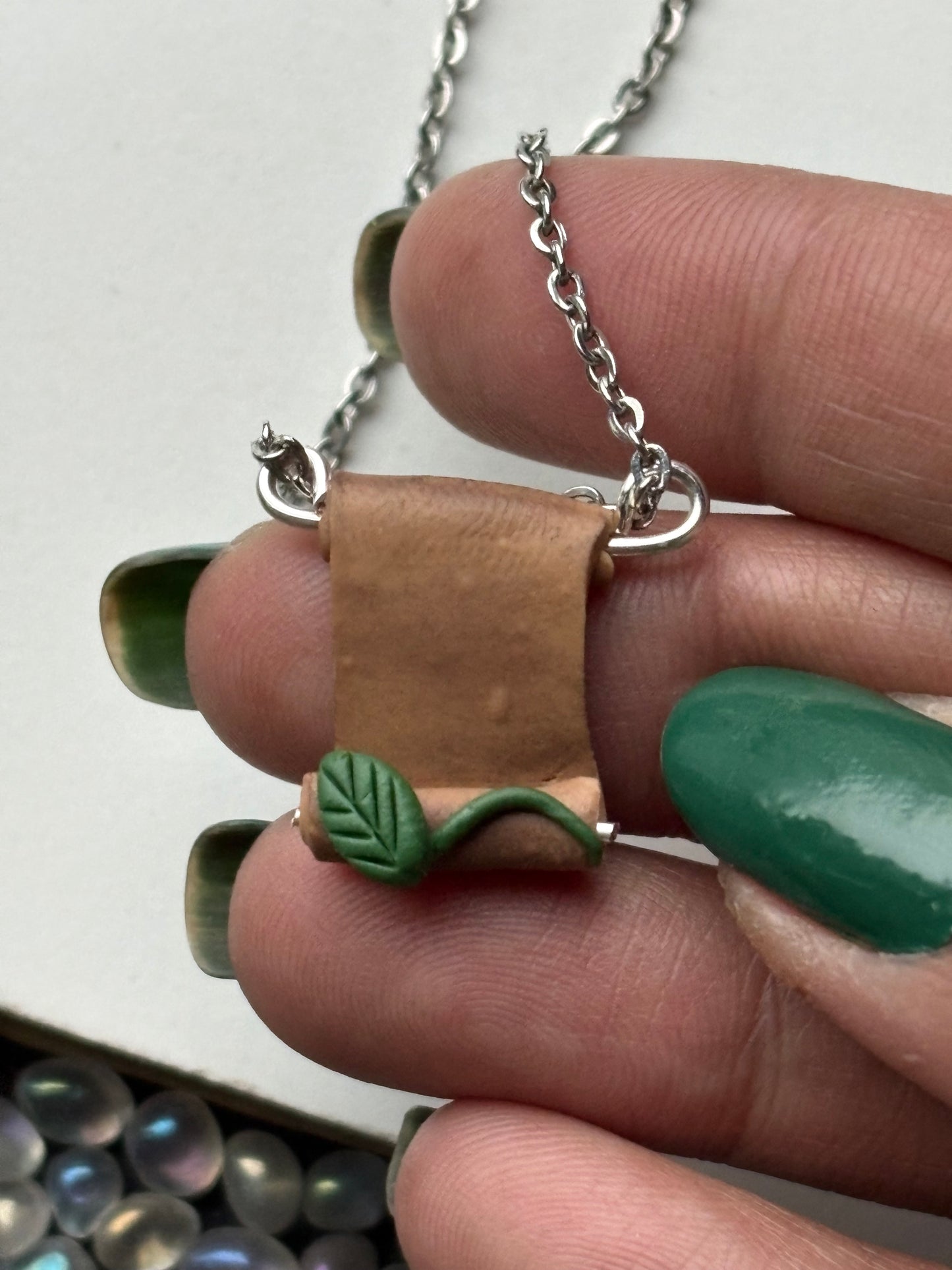 Lady Whistledown Leafy Scroll Pendant Silver Necklace