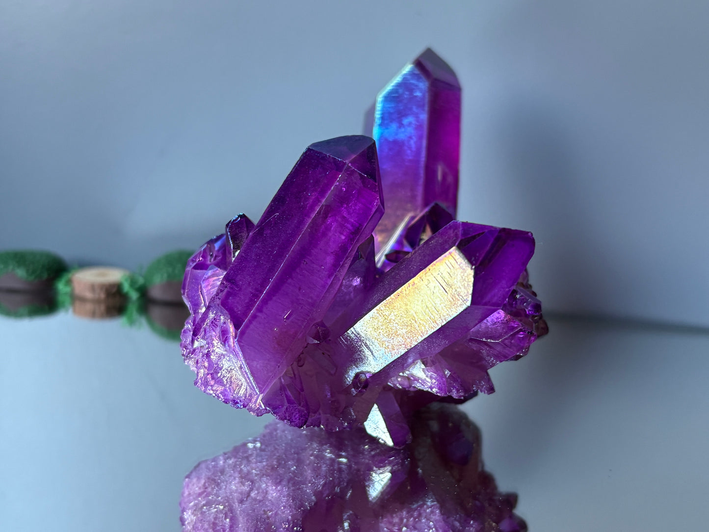 Purple Aura Quartz Crystal Gemstone Cluster - Large