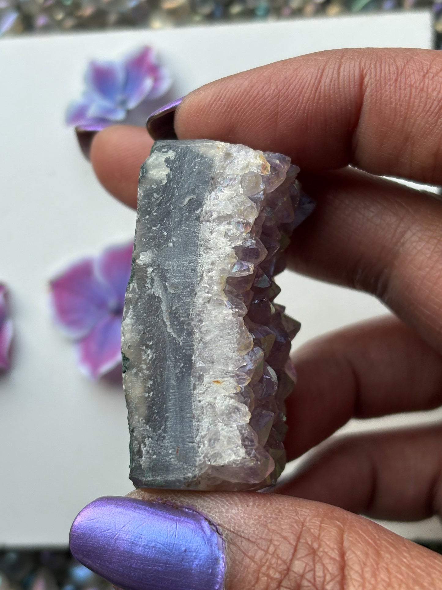 Aura Amethyst Crystal Gemstone Rectangular Cluster (1)
