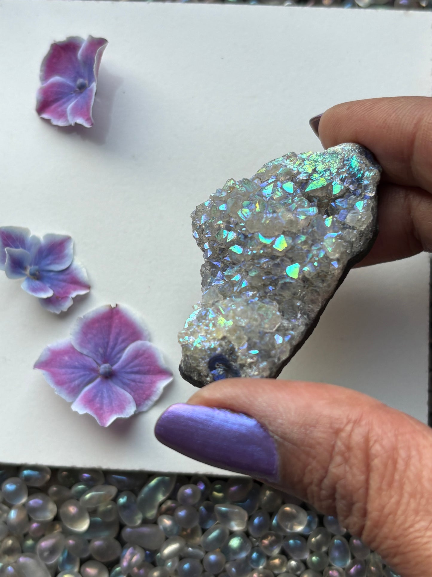 Aura Quartz Crystal Gemstone Cluster Small (1)