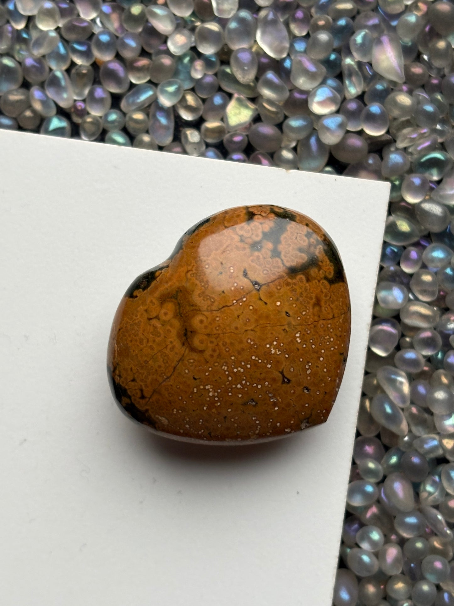 Ocean Jasper Gemstone Crystal Heart Carving Carving Small (9)