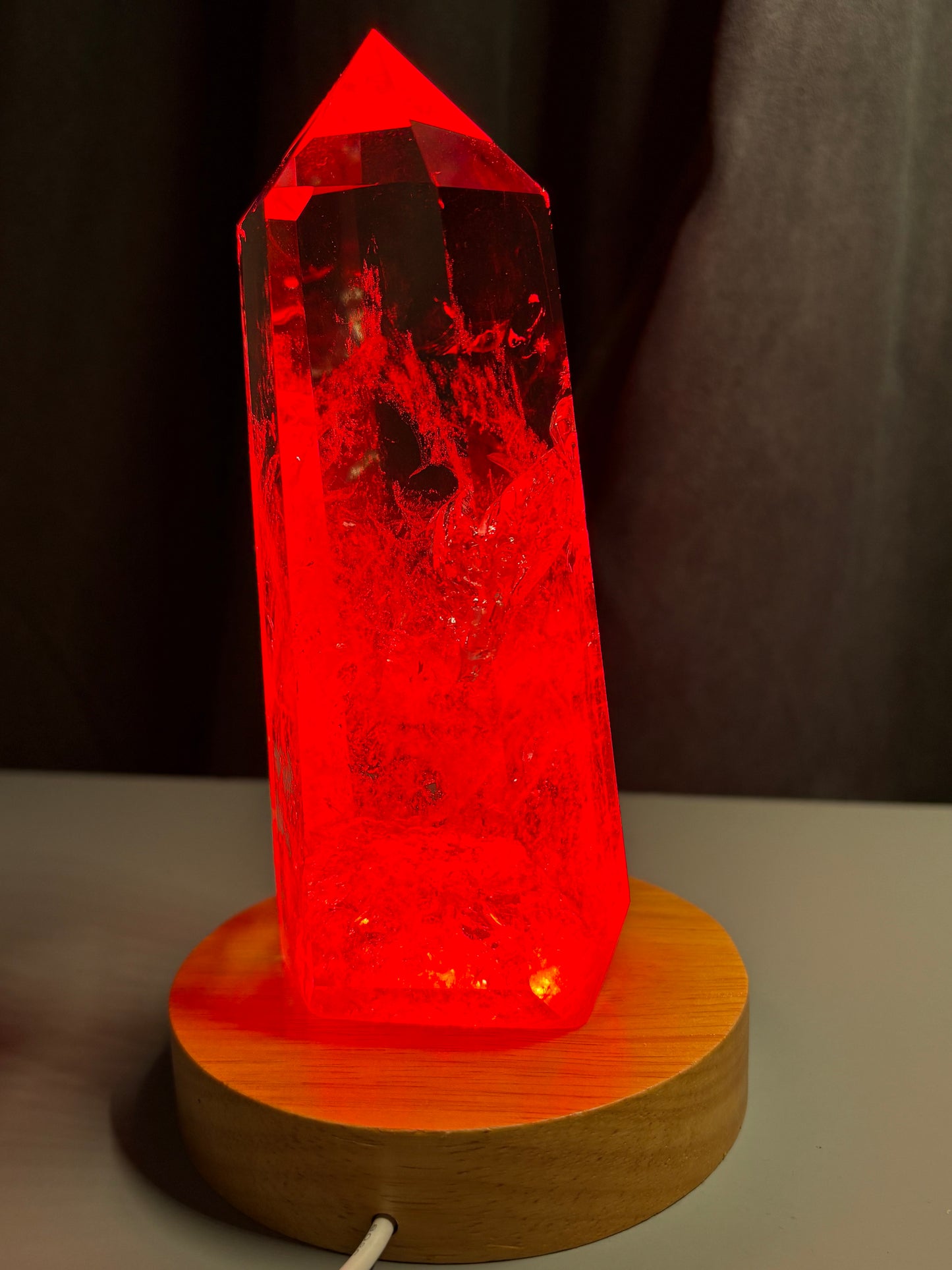 Multicoloured Light USB Wood Base