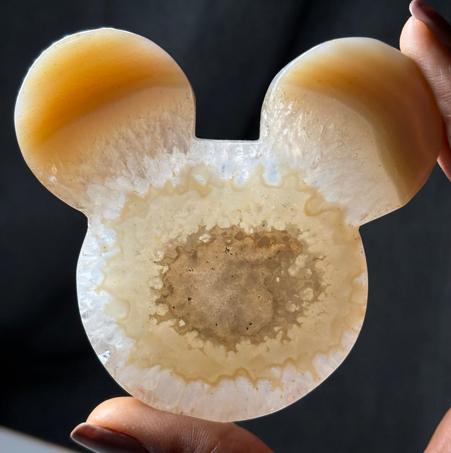 Grey Uv Mouse Druzy Agate Crystal Gemstone Carving