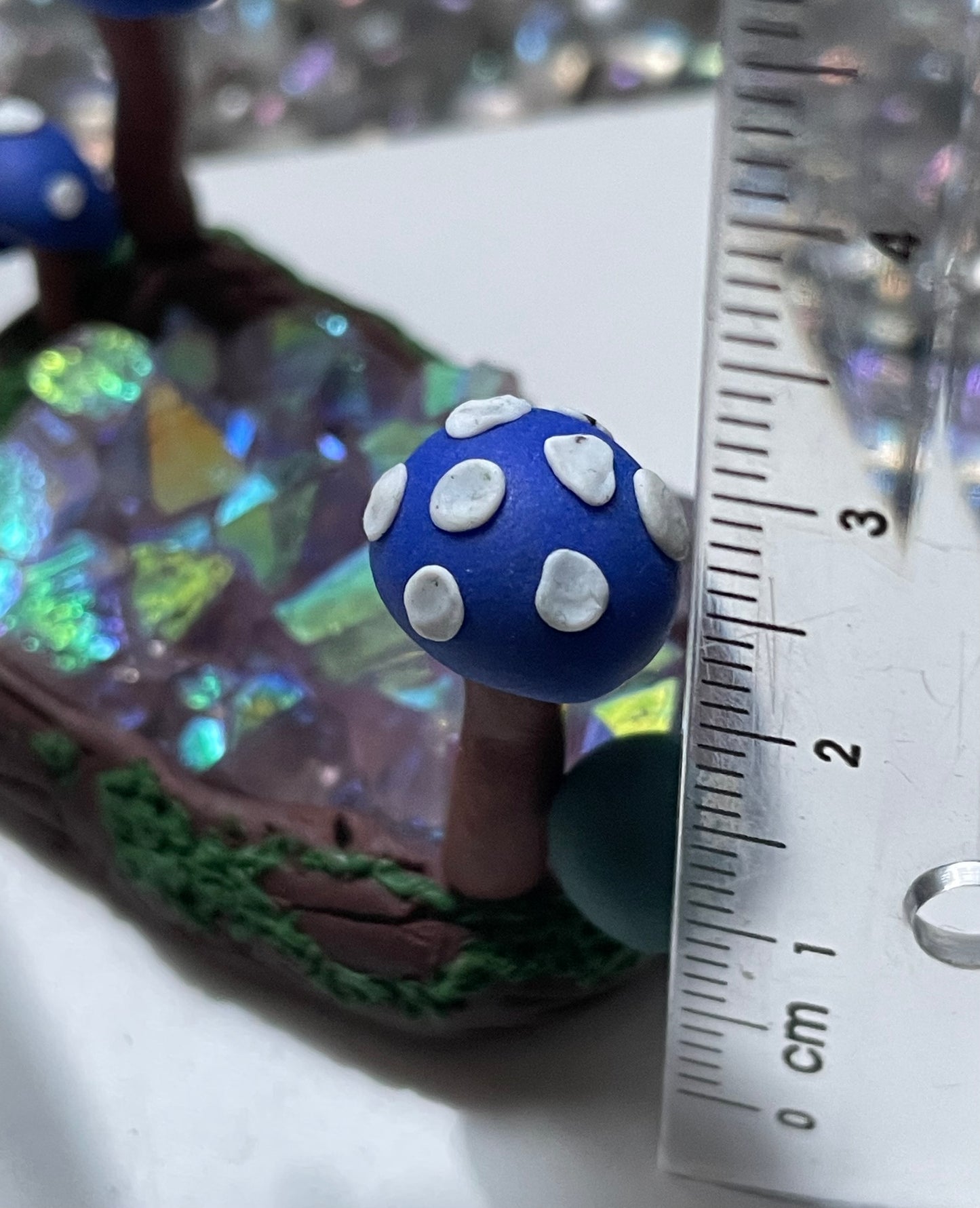 Aura Amethyst Crystal Gemstone Rectangular Cluster - Mini Mushroom Garden