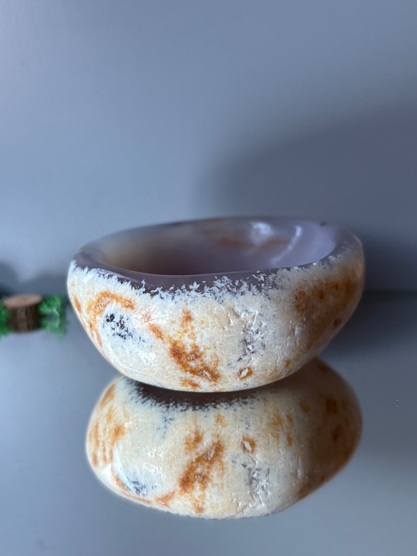 Agate Crystal Gemstone Ring Trinket Bowl Dish - Low