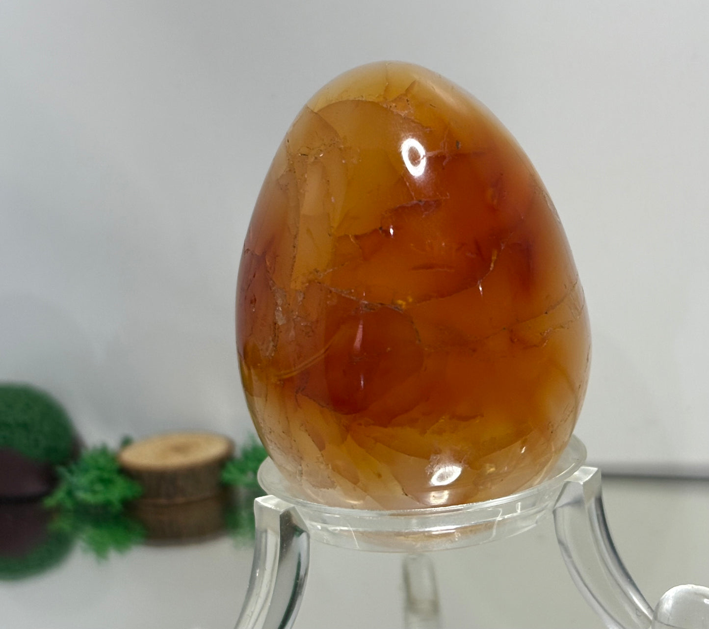 Carnelian Druzy Crystal Gemstone Egg Carving (1)