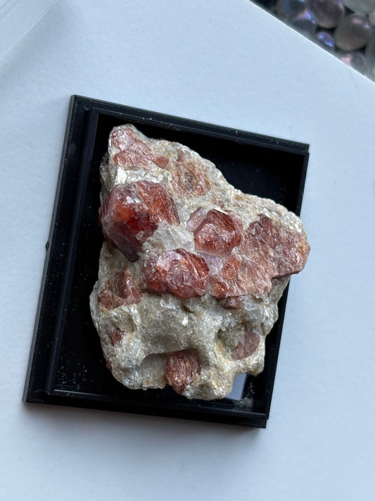 Spessertite Garnet In Schist Crystal Gemstone Rough Specimen (4)