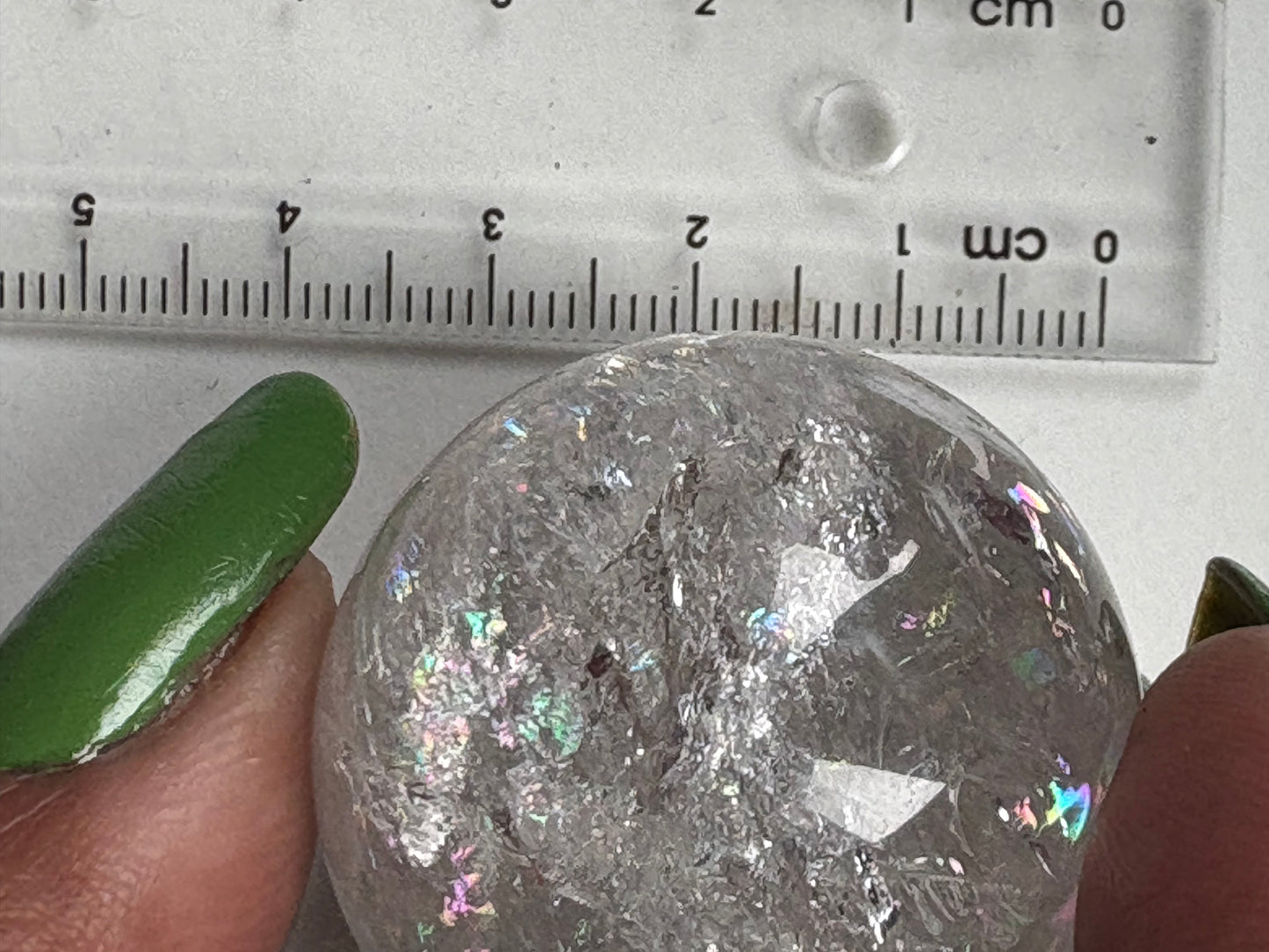 Rainbow Quartz Crystal Gemstone Sphere Clay Agate Ring Holder Gift Set