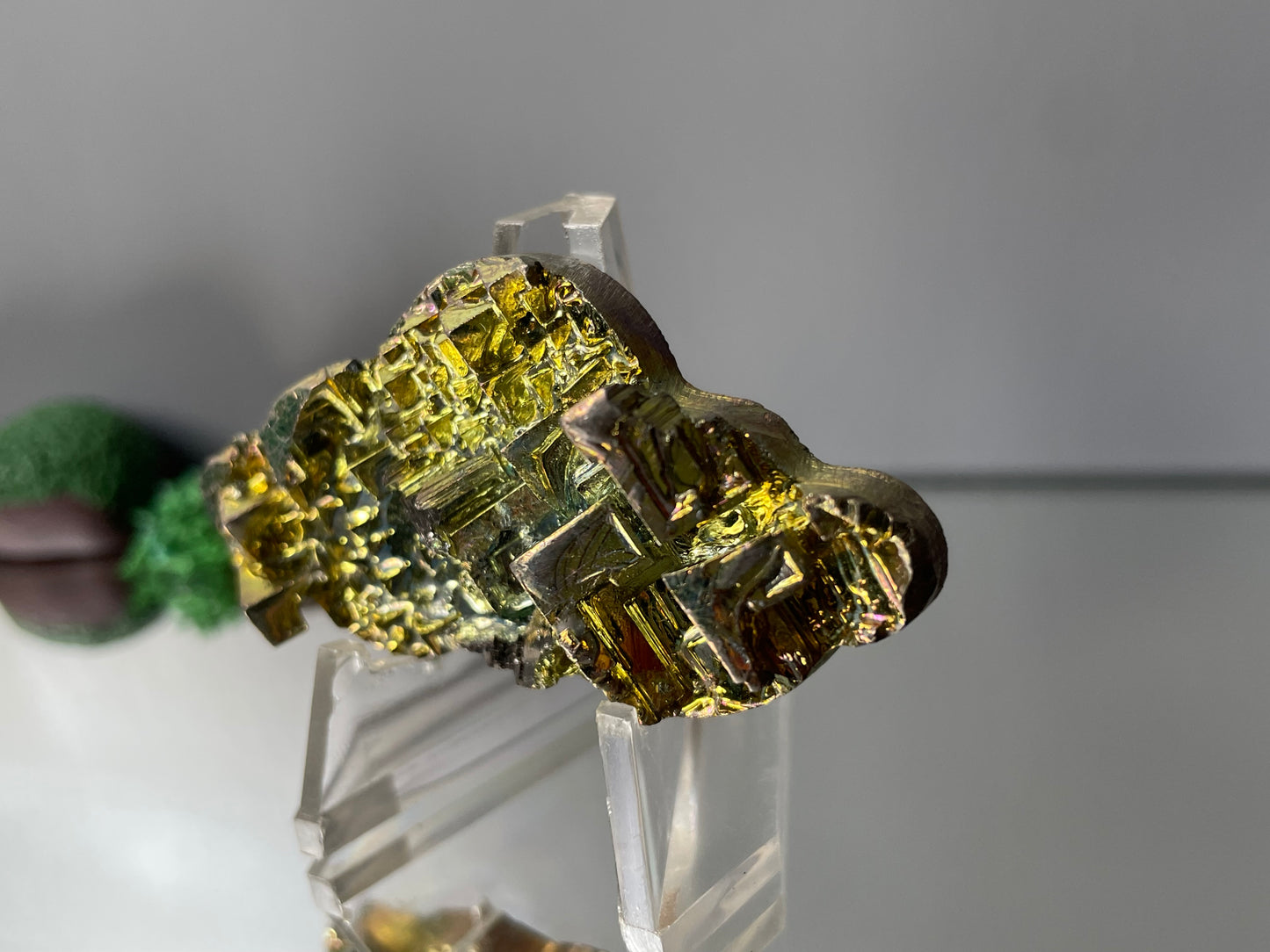 Gold Bismuth Crystal Cloud Cut Out Metal Art