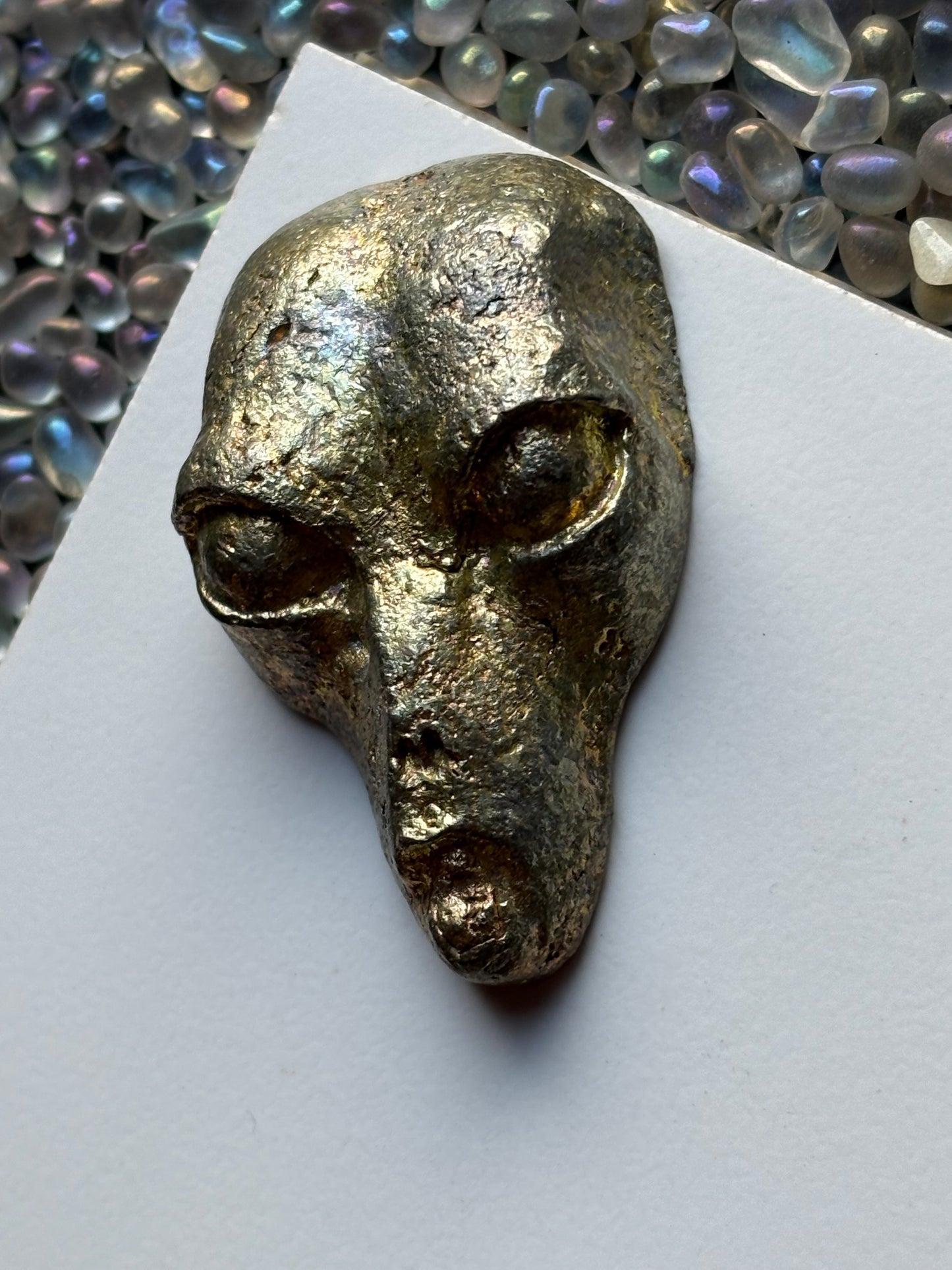 Gold Bismuth Crystal Alien Metal Art Sculpture