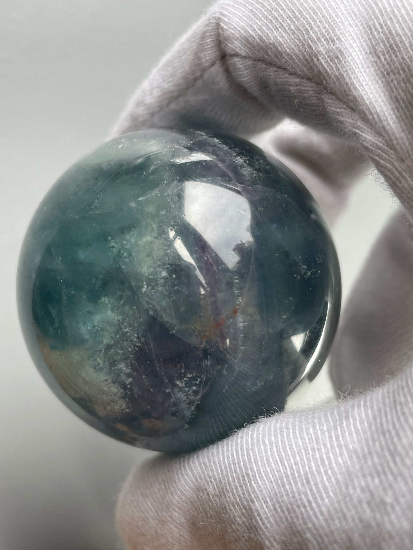 Teal Blue Purple Fluorite Gemstone Crystal Sphere (3)