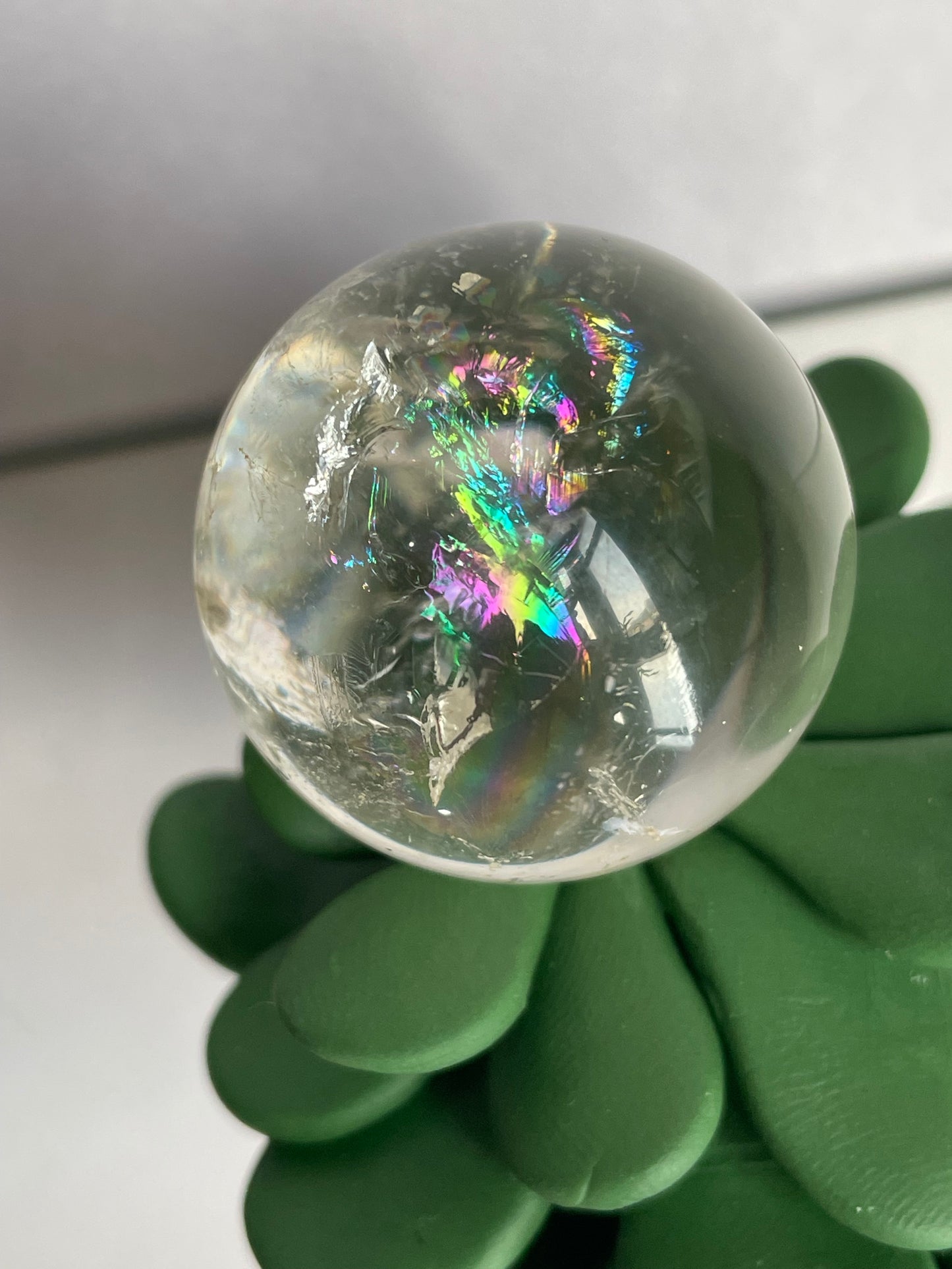 Rainbow Light Smoky Quartz Sphere Gemstone Crystal - M