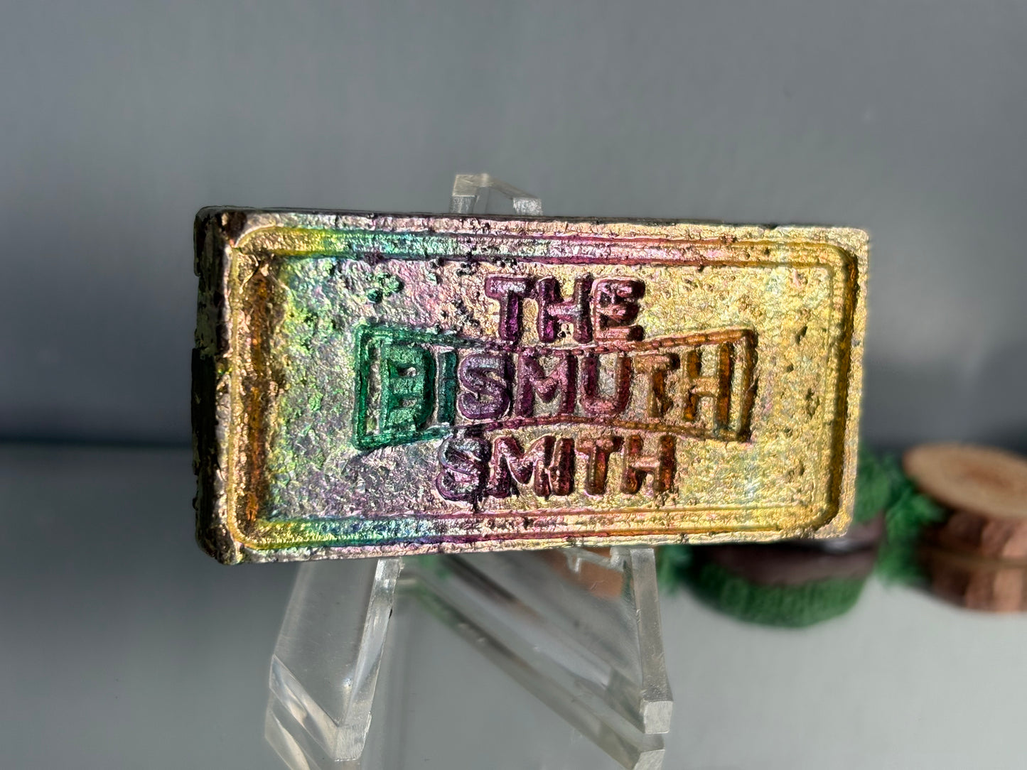 Rainbow Bismuth Crystal Sculpture - Bullion Ingot Bar (2)