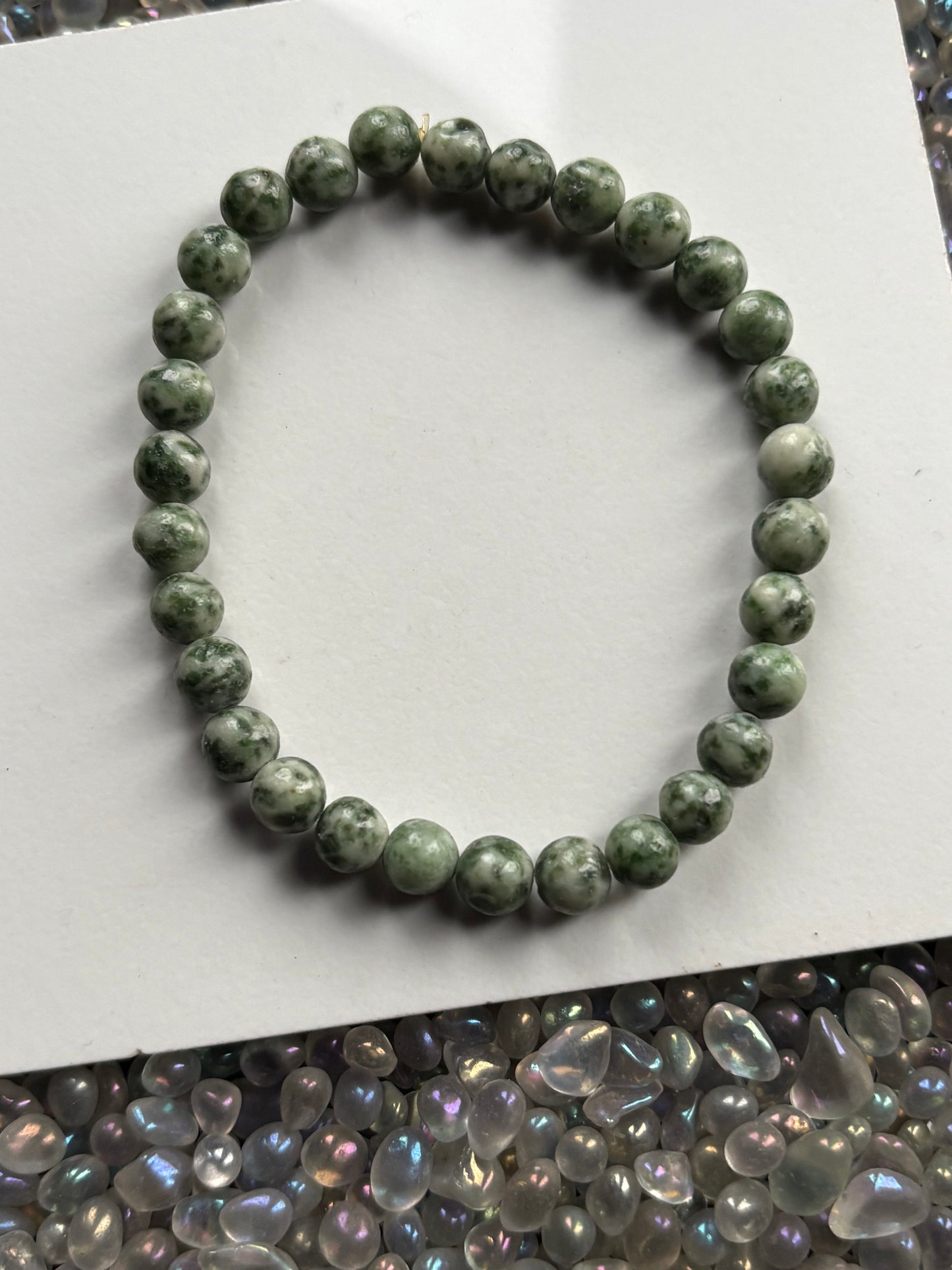 Tree Agate Crystal Gemstone Stretch Bracelet