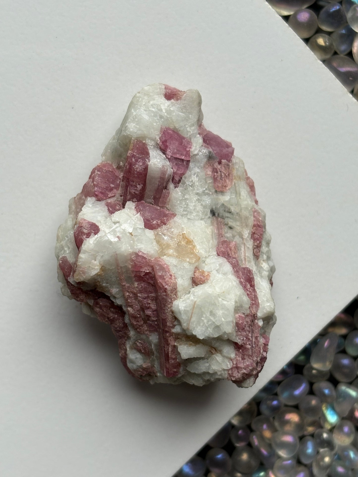 Pink Tourmaline Quartz Crystal Gemstone Rough Specimen (A)
