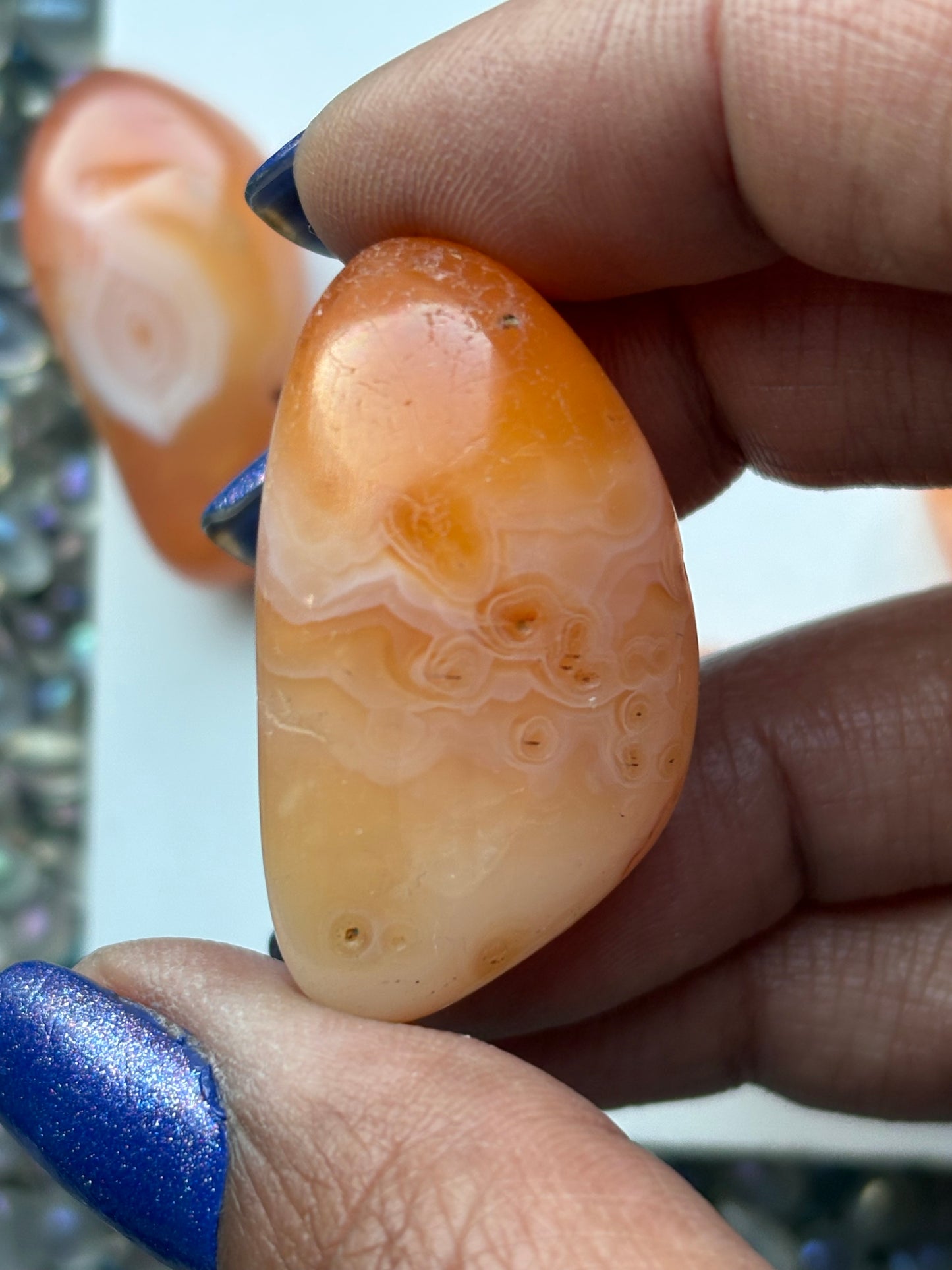 Orange Botswana Agate Tumbled Gemstone Crystal - Large