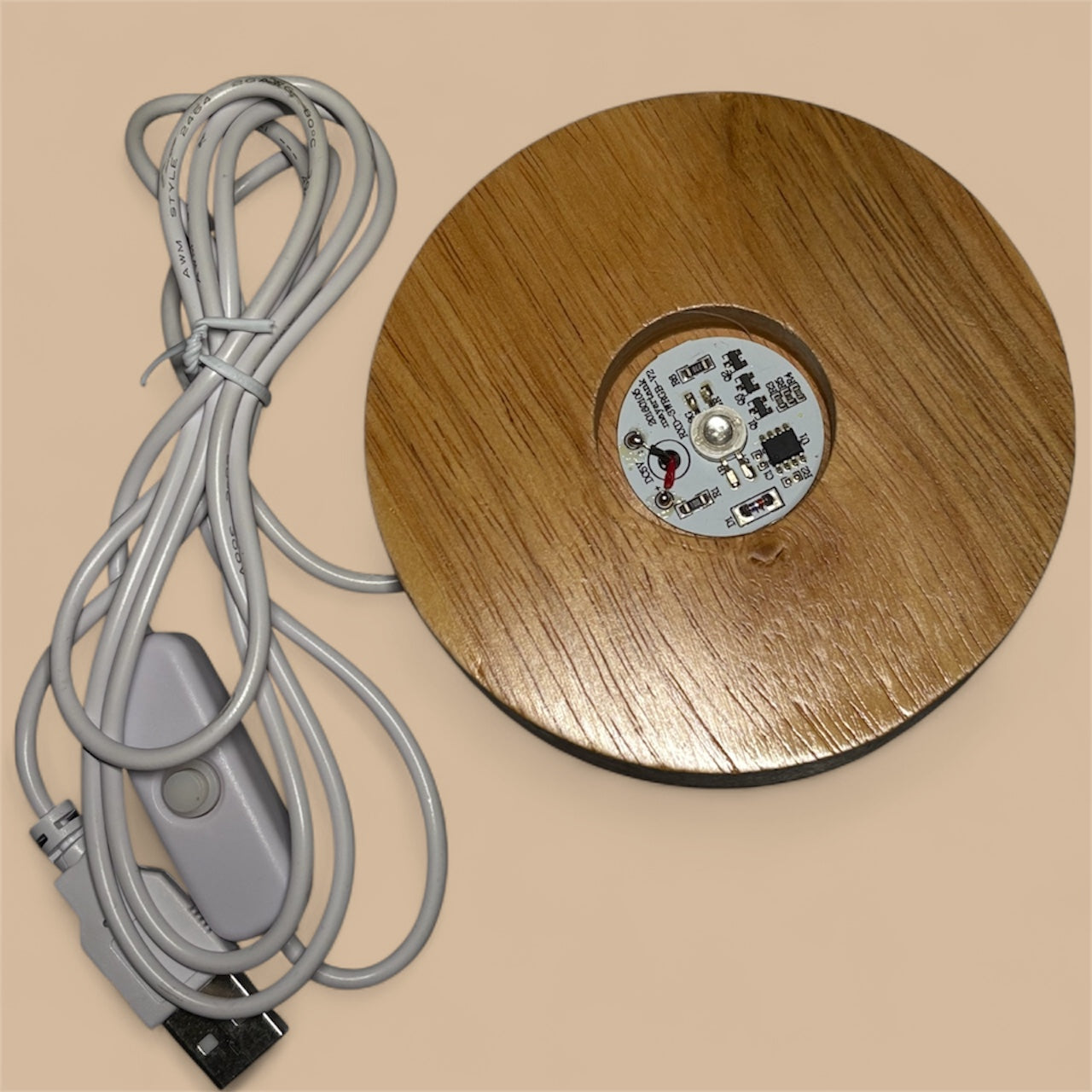 Multicoloured Light USB Wood Base