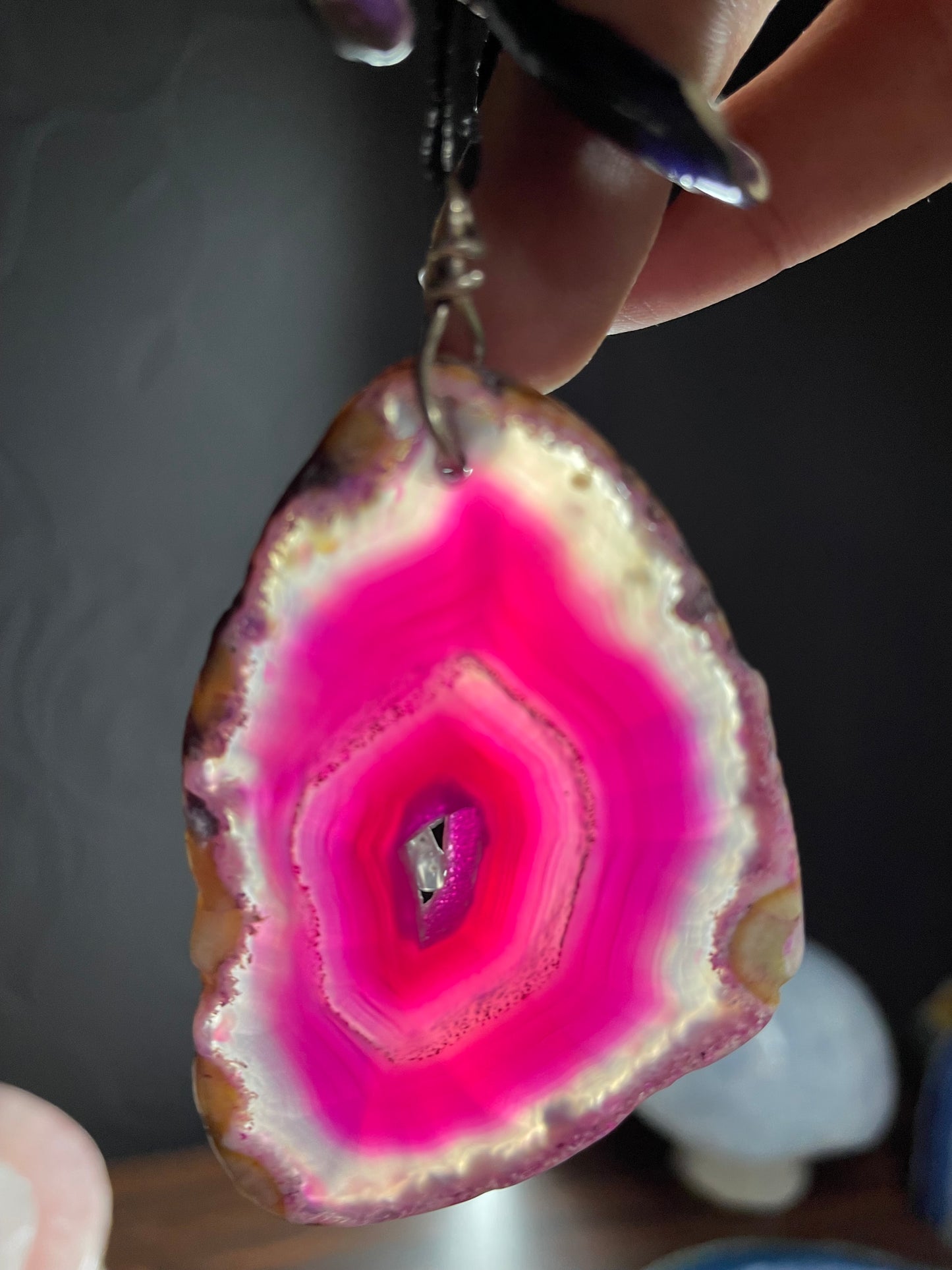 Agate Crystal Gemstone Slice Wall Tree Hanging