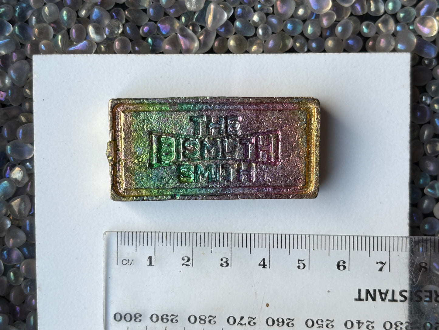 Rainbow Bismuth Crystal Sculpture - Bullion Ingot Bar (1)