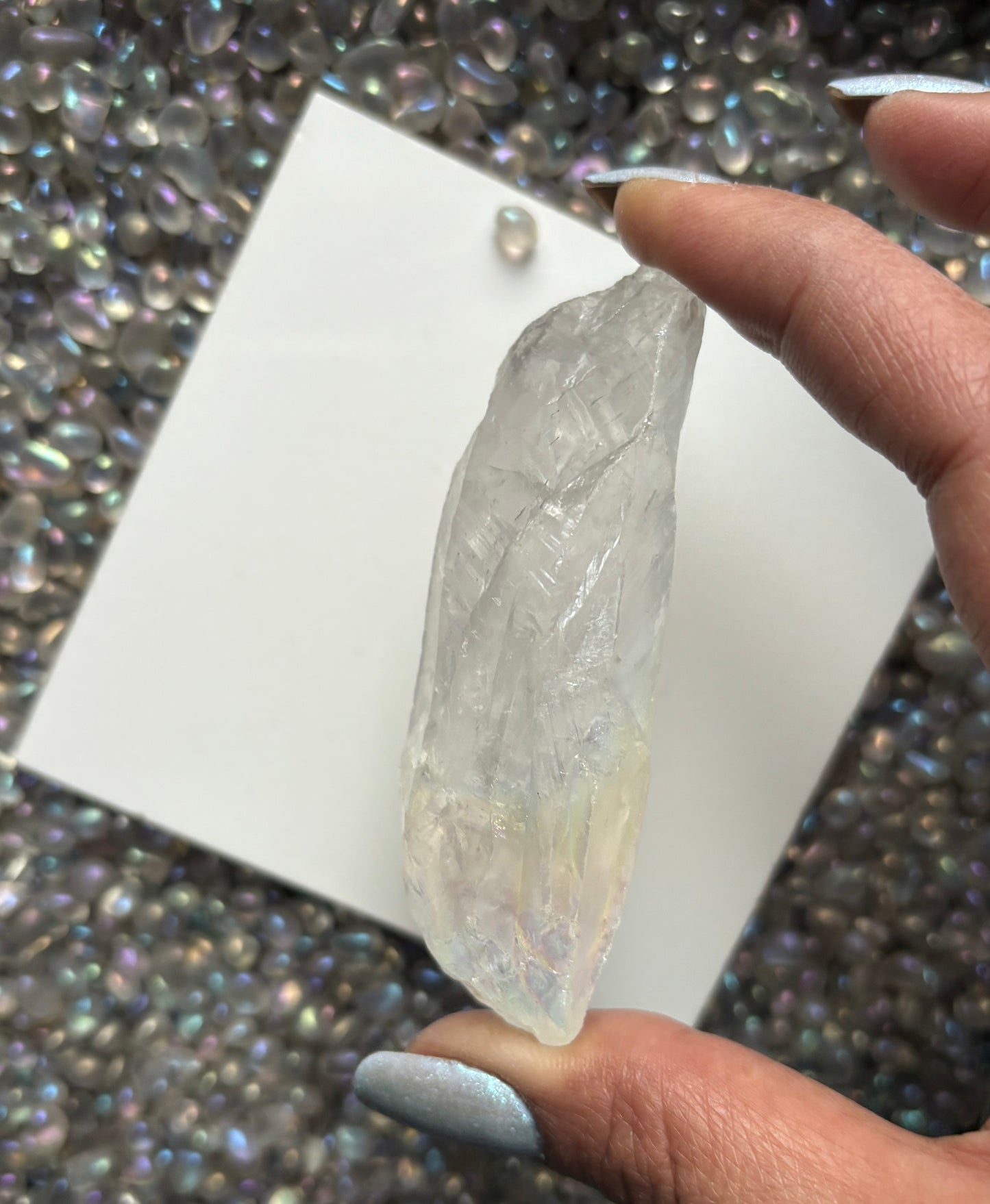 Angel Opal Aura Quartz Rough Gemstone Crystal Unicorn Tear - Large