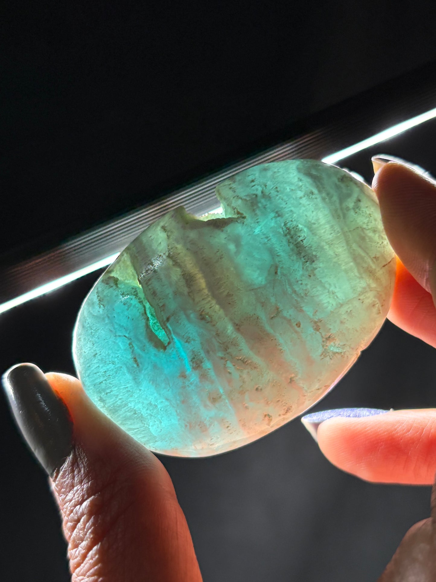 Caribbean Calcite Aragonite Crystal Gemstone Palm Stone - Medium (1)