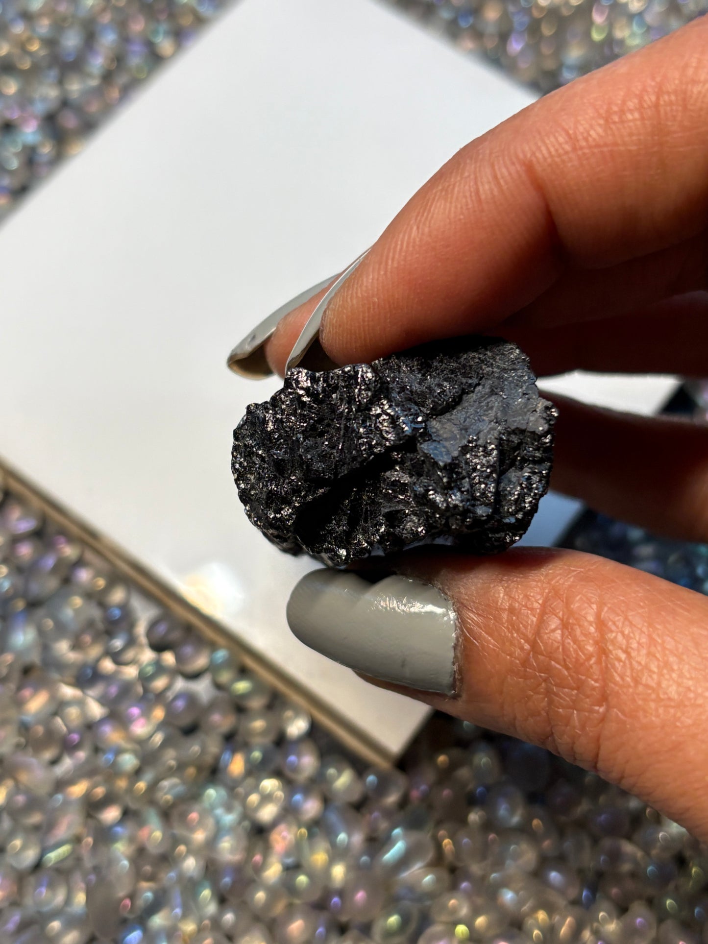 Black Tourmaline Rough Gemstone Crystal Specimen (C)