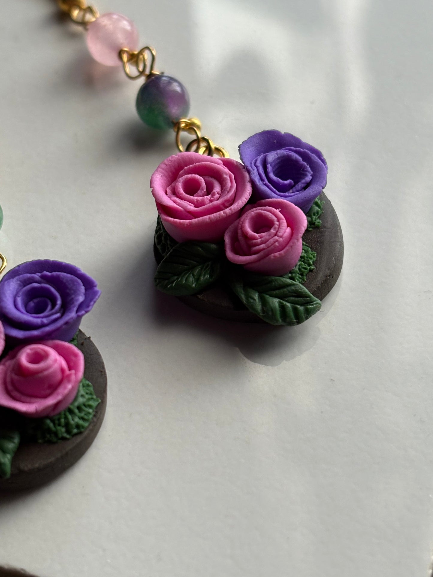 The Posy Quartz Crystal Gemstone Gold Earrings (1)