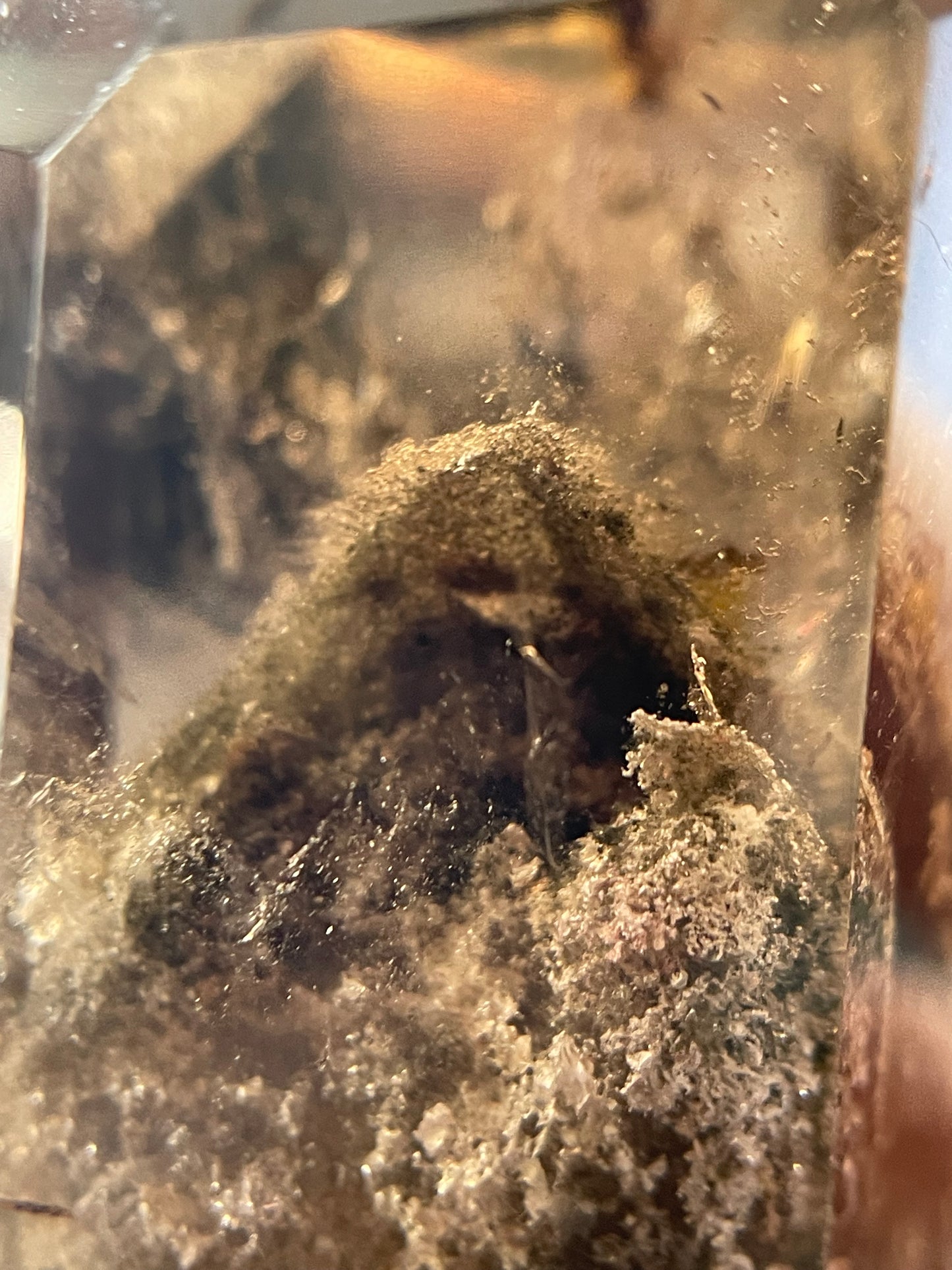 Smoky Hematite Rutile Garden Quartz Crystal Gemstone Tower Point