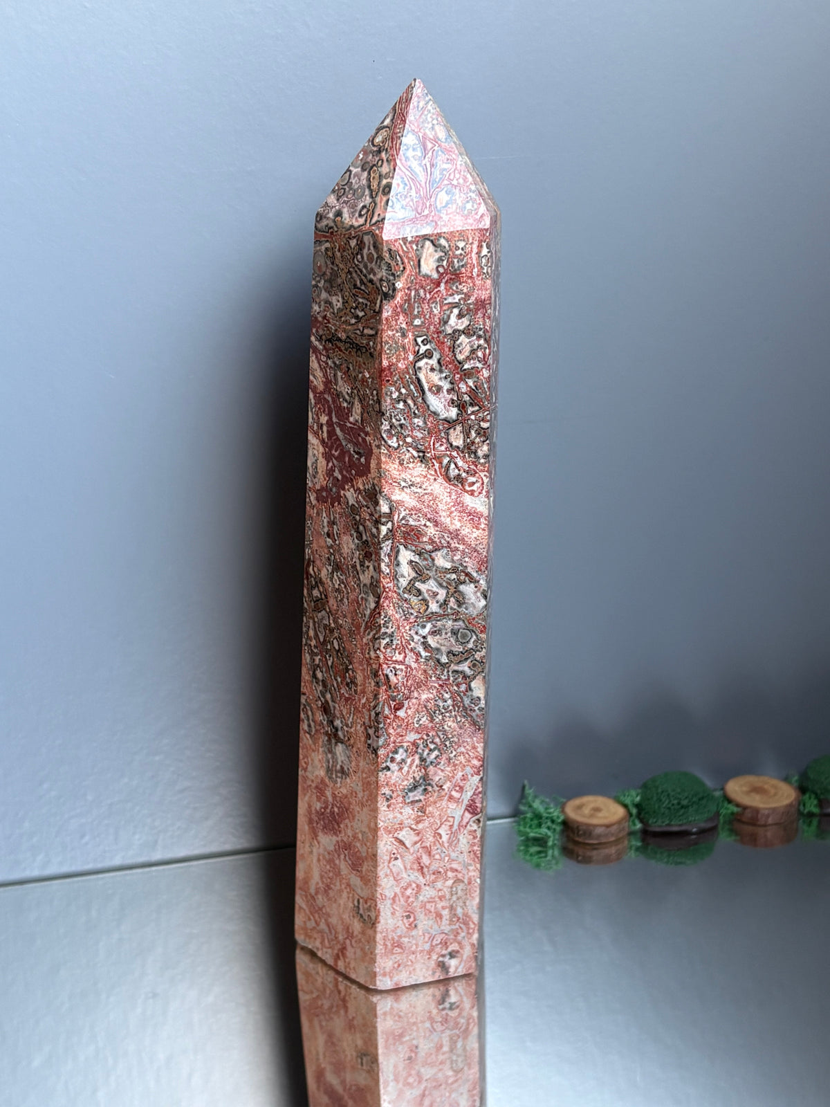 Leopard Skin Jasper Crystal Gemstone Tower Point - L2