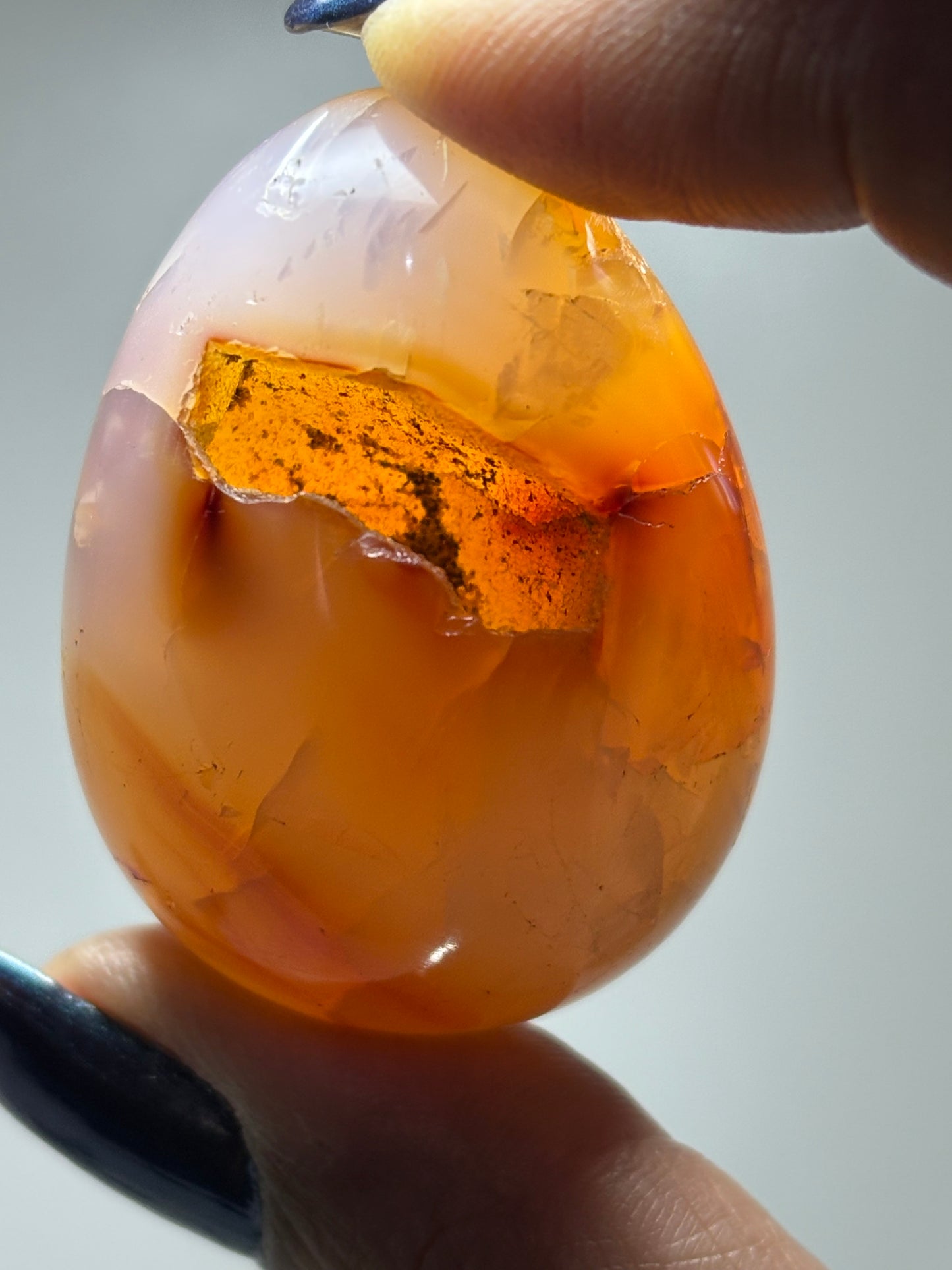 Carnelian Druzy Crystal Gemstone Egg Carving (1)
